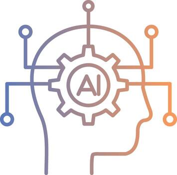 Artificial Intelligence Line Gradient Icon vector