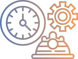 Working Hours Line Gradient Icon vector