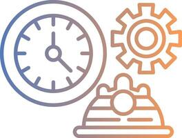 Working Hours Line Gradient Icon vector