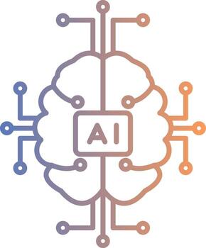 Artificial Intelligence Line Gradient Icon vector