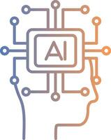 Artificial Intelligence Line Gradient Icon vector