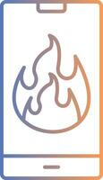 Flame Line Gradient Icon vector