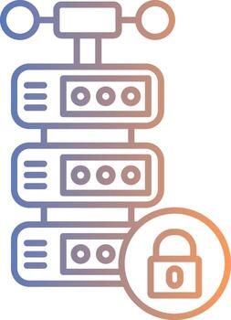 icono de gradiente de línea de servidor vector