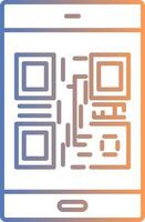 Qr Code Line Gradient Icon vector
