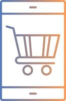 Online Shopping Line Gradient Icon vector