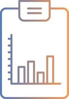 Bar Chart Line Gradient Icon vector