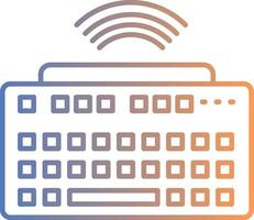 Wireless Keyboard Line Gradient Icon vector