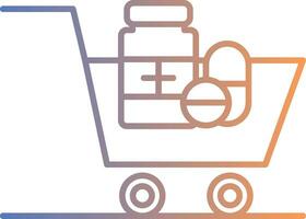 Trolley Line Gradient Icon vector