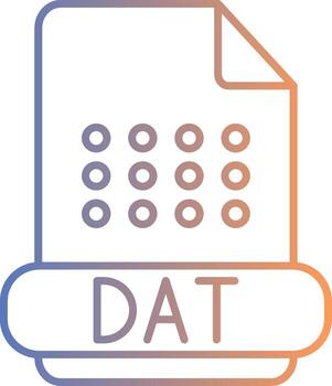 Dat Format Line Gradient Icon vector