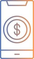 Dollar Line Gradient Icon vector