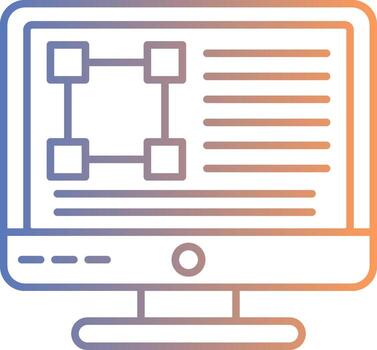 icono de gradiente de línea de diseño web vector