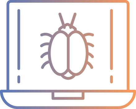 icono de gradiente de línea de error vector