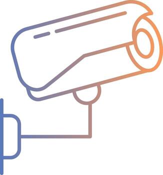 icono de gradiente de línea de cámara de seguridad vector