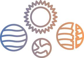 Solar System Line Gradient Icon vector