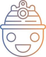 icono de gradiente de línea de casco vector