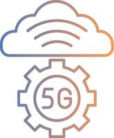 icono de gradiente de línea de servidor en la nube vector