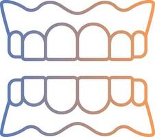 Denture Line Gradient Icon vector