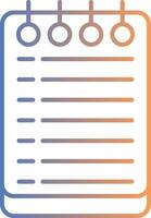 Notes Line Gradient Icon vector