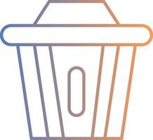 icono de gradiente de línea de papelera de reciclaje vector