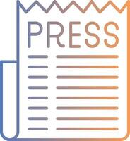 Press Release Line Gradient Icon vector