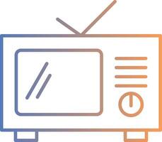 Television Line Gradient Icon vector