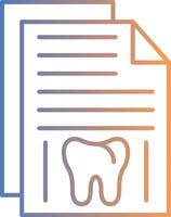 Dental Record Line Gradient Icon vector