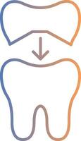 Tooth Cap Line Gradient Icon vector