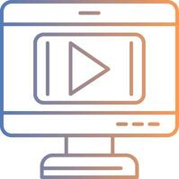 Video Player Line Gradient Icon vector