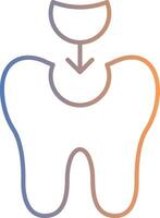 Tooth Filling Line Gradient Icon vector