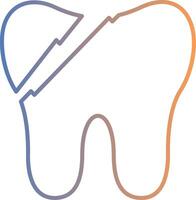 Broken Tooth Line Gradient Icon vector