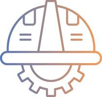 Saftey Helmet Line Gradient Icon vector