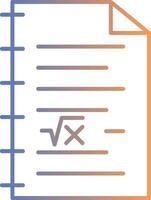 icono de gradiente de línea matemática vector