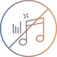 No Music Line Gradient Icon vector