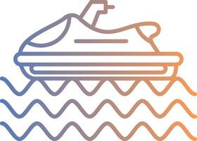 Parasailing Line Gradient Icon vector