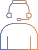 Headset Line Gradient Icon vector