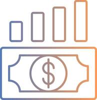 Money Growth Line Gradient Icon vector