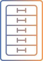 Cabinet Drawer Line Gradient Icon vector