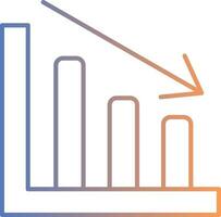 Line chart Line Gradient Icon vector