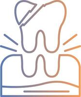 tooth Extraction Line Gradient Icon vector