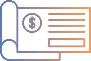 Bank Check Line Gradient Icon vector