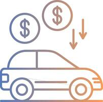 Car Loan Line Gradient Icon vector