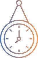 Wall Clock Line Gradient Icon vector