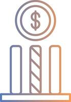 Dollar Line Gradient Icon vector