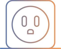 Power Socket Line Gradient Icon vector