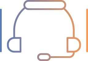 Headset Line Gradient Icon vector