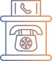 Telephone Booth Line Gradient Icon vector