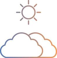 Clouds And Sun Line Gradient Icon vector