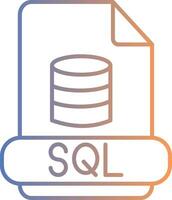 icono de gradiente de línea sql vector