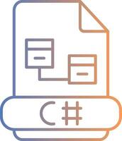 C Sharp Line Gradient Icon vector