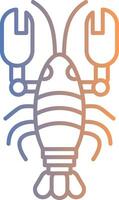 Lobster Line Gradient Icon vector